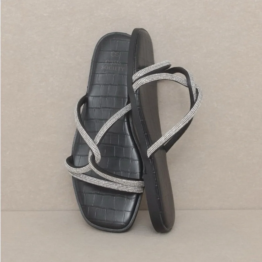 Strappy Rhinestone Sandals - Oasis Society - Picture 3 of 3